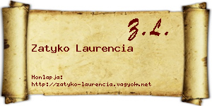Zatyko Laurencia névjegykártya